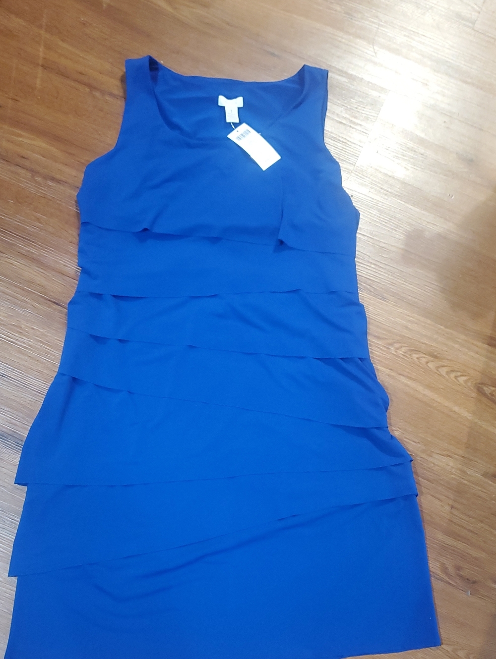 Chico's Sleeveless Tiered Cobalt Blue Midi Dress